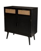 Buffet Angelo 2 Tiroirs . 2 Portes Bois/noir - 75x38x85.5 cm