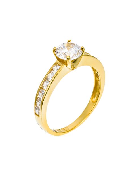 Brillante anillo de oro amarillo