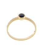 0,27 karaat geelgouden solo-ring met saffier