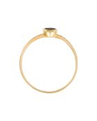 0,27 karaat geelgouden solo-ring met saffier