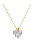 Geelgouden kristallen harthanger