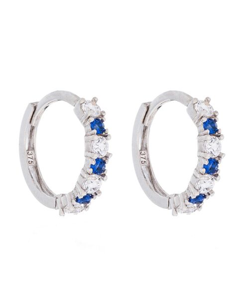 Boucles d'oreilles Créoles Océan or blanc