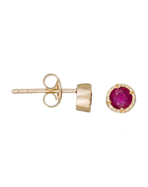 Boucles d'oreilles Rond Feu Rubis 0.3 ct or jaune