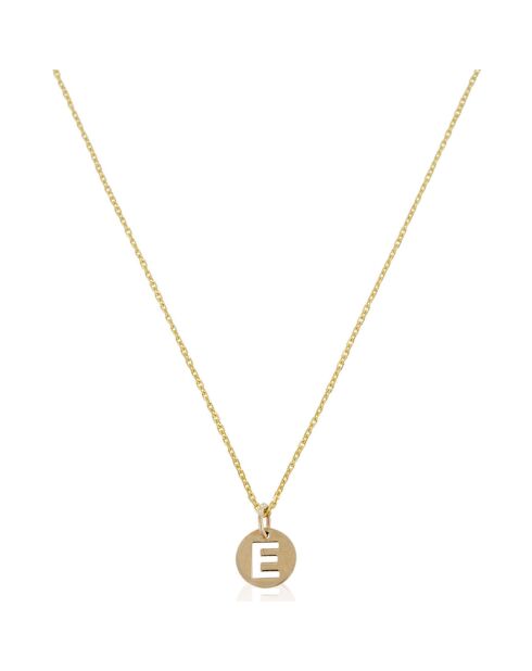 Letter E hanger in goudgeel goud