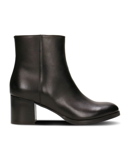 Bottines en Cuir Coralie noires -Talon 6 cm