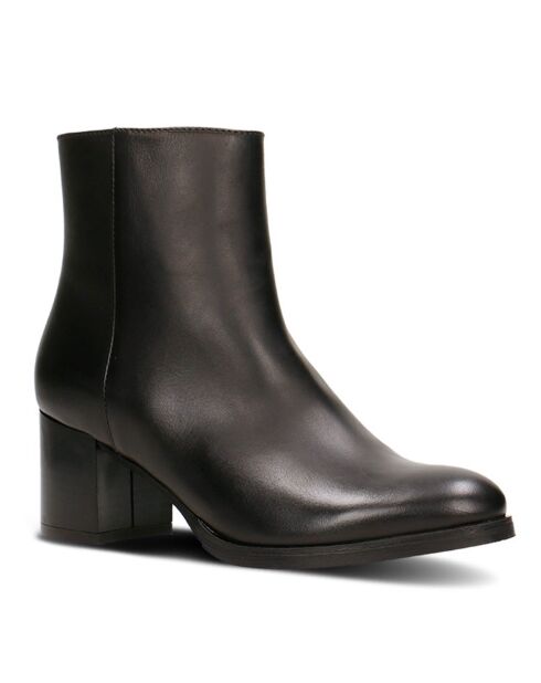 Bottines en Cuir Coralie noires -Talon 6 cm
