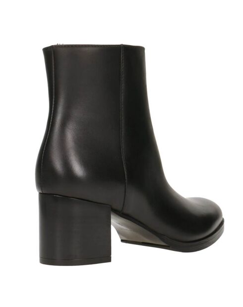Bottines en Cuir Coralie noires -Talon 6 cm