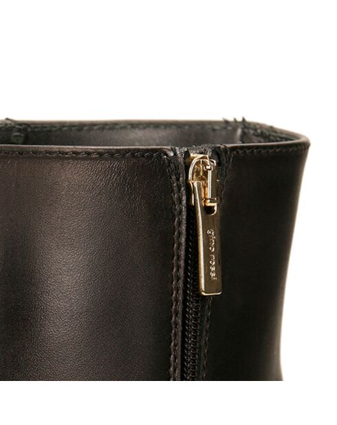 Bottines en Cuir Coralie noires -Talon 6 cm