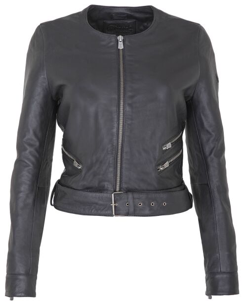 Veste en Cuir Gerta noire