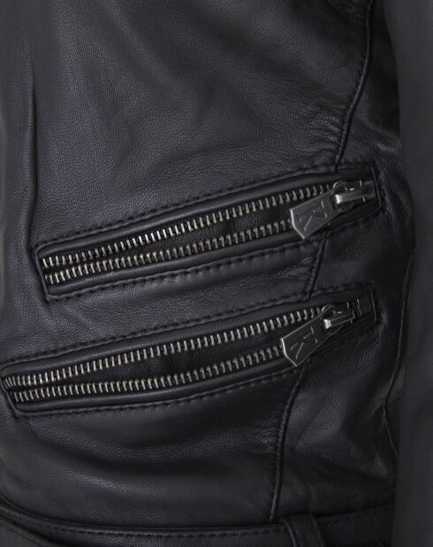 Veste en Cuir Gerta noire