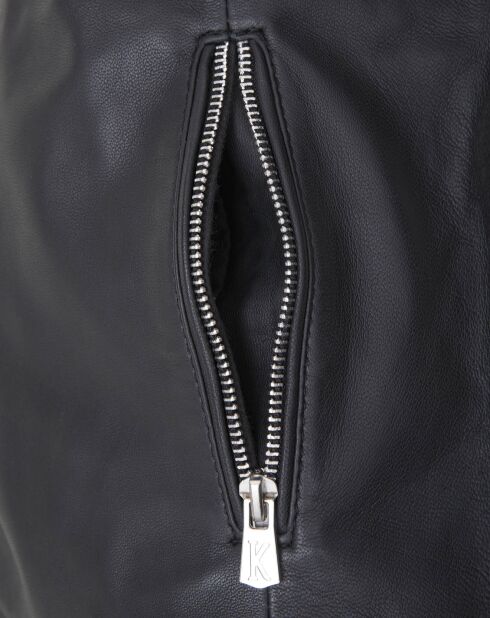 Veste en Cuir Dalia noire