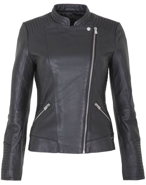 Veste en Cuir Daisy noire