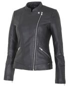 Veste en Cuir Daisy noire