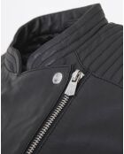 Veste en Cuir Daisy noire