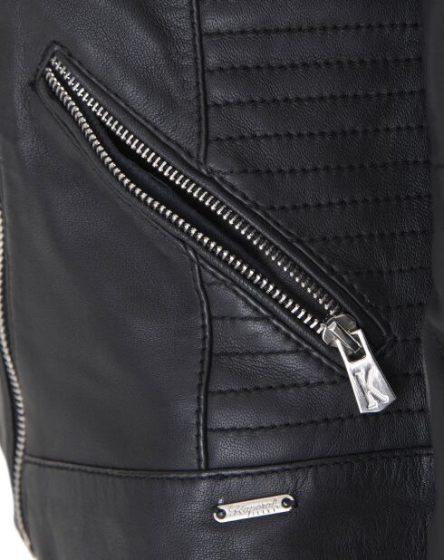 Veste en Cuir Daisy noire