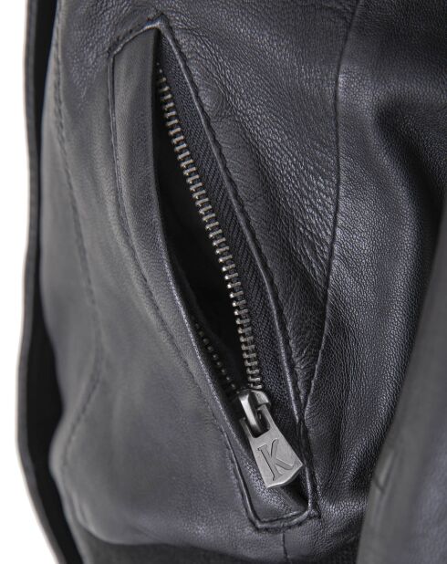 Veste en Cuir Florentina noire