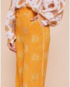 Pantalon Calais-D fluide taille élastique imprimé fantaisie  jaune