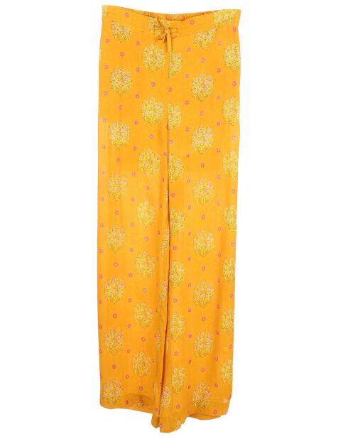 Pantalon Calais-D fluide taille élastique imprimé fantaisie  jaune