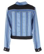 Veste en jean Disco-D bandes satinées contrastantes bleu/bleu foncé