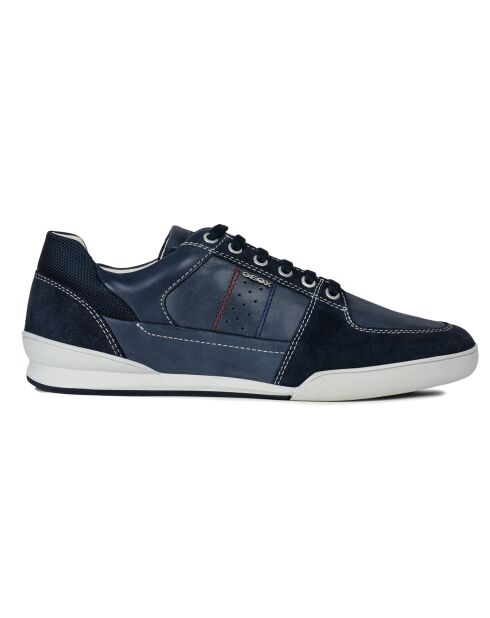Baskets en Velours de Cuir & Cuir Kristof bleu marine