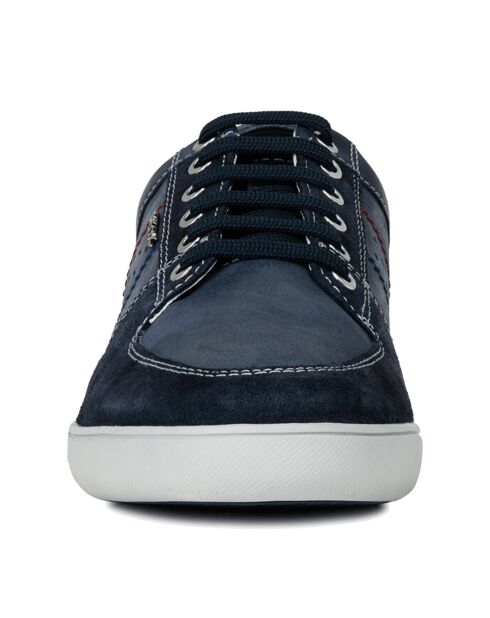 Baskets en Velours de Cuir & Cuir Kristof bleu marine