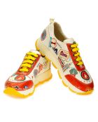 Baskets basses Bon Voyage beige/rouge/jaune