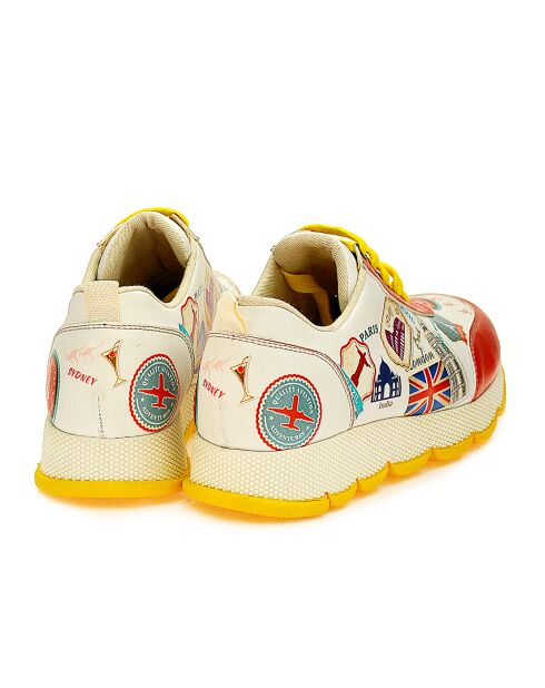 Baskets basses Bon Voyage beige/rouge/jaune