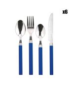 Ménagère bleu/inox - 24 pièces