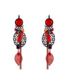 Boucles d'oreilles Cadician rouge bourgogne