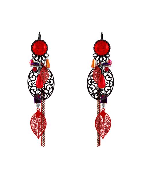 Boucles d'oreilles Cadician rouge bourgogne