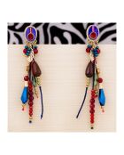 Boucles d'oreilles Tanka dorées à l'or fin multicolores