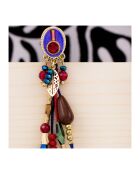 Boucles d'oreilles Tanka dorées à l'or fin multicolores