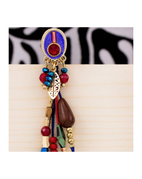 Boucles d'oreilles Tanka dorées à l'or fin multicolores