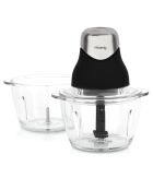 Mini hachoir électrique avec 2 bols LEO9 noir/transparent - 320W