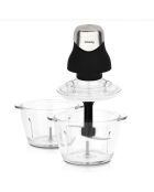 Mini hachoir électrique avec 2 bols LEO9 noir/transparent - 320W