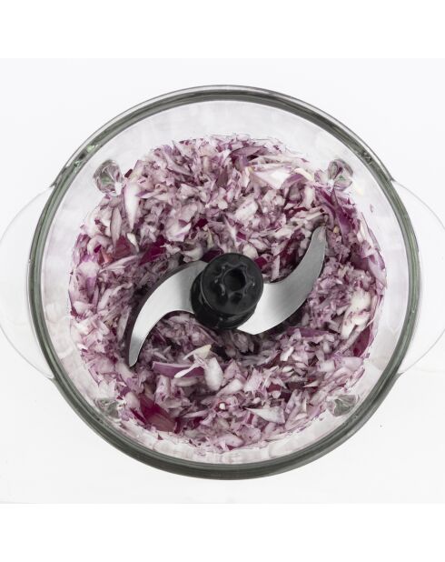 Elektrischer Mini-Zerkleinerer mit 2 LEO9-Schalen schwarz/transparent - 320W