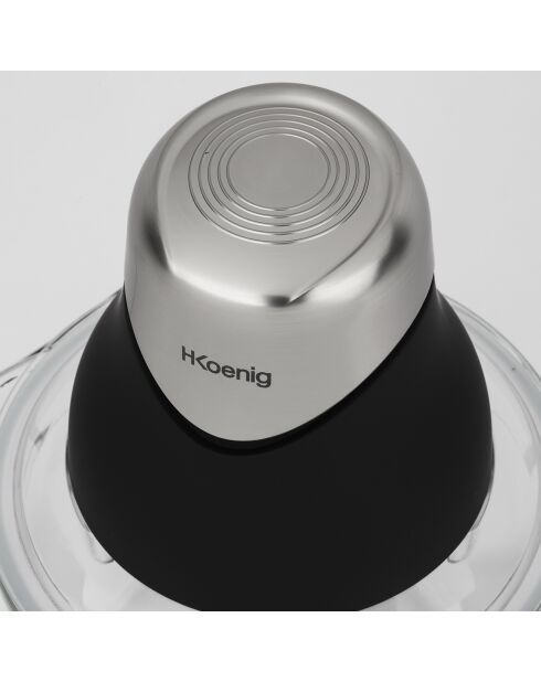 Mini hachoir électrique avec 2 bols LEO9 noir/transparent - 320W