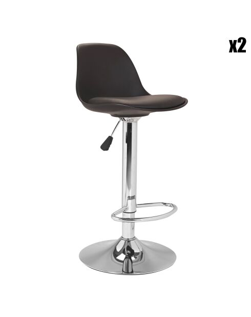 2 Chaises hautes Karl noires - 39x42x82 cm