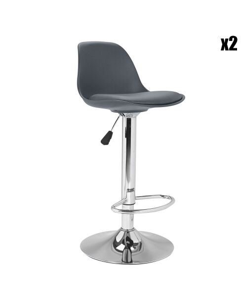 2 Chaises hautes Karl grises - 39x42x82 cm