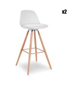 2 Chaises hautes Oslo blanches - 39x42x82 cm