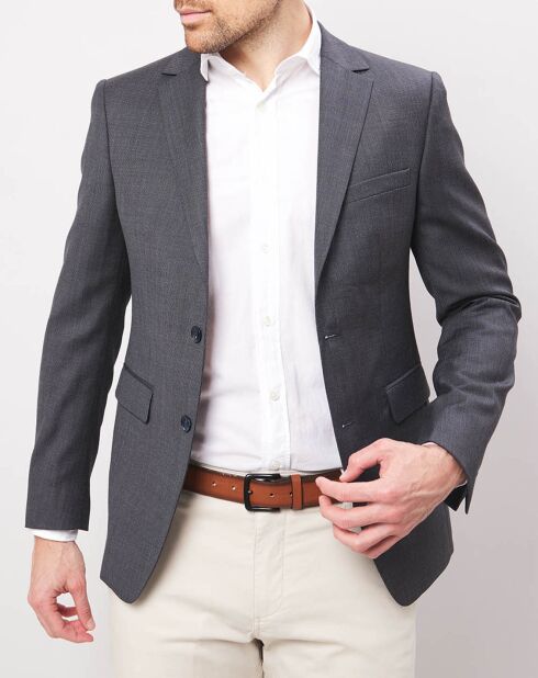 Veste de costume 100% Laine Marino Vume Dormeuil gris/bleu