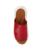 Mules en Cuir Acid blanc/rouge