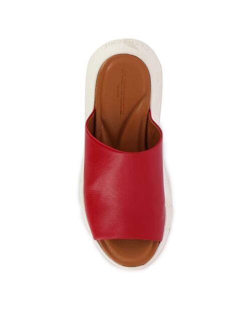 Mules en Cuir Acid blanc/rouge