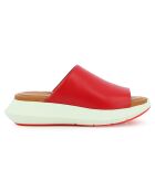 Mules en Cuir Acid blanc/rouge