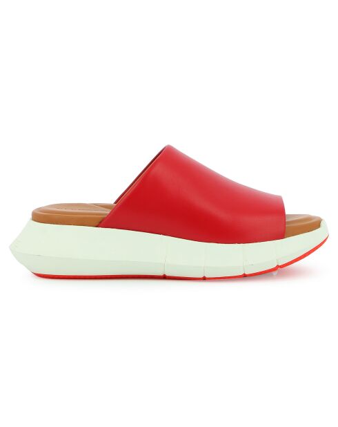 Mules en Cuir Acid blanc/rouge
