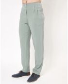 Pantalon à pinces en Laine mélangée bleu gris