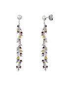 Boucles d'oreilles Pendantes en Argent & Pierres naturelles multicolores