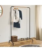 Portant Atlanta noir/bois - 80x45x148 cm
