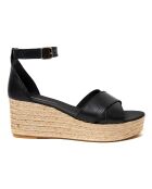 Sandales en Cuir Elisa noires - Talon 7 cm