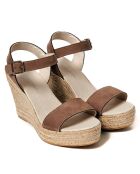 Sandales en Velours de Cuir Pauline taupe - Talon 10 cm